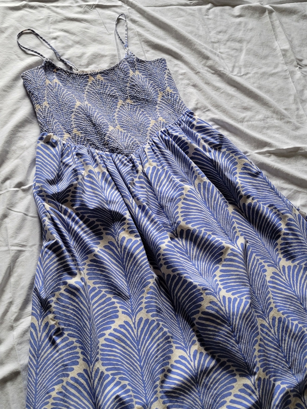 Abercrombie & Fitch Blue and White Smocked Sundress - Picture 3 of 7